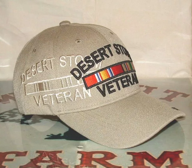 Desert Storm Veteran Armed Forces Branches Military Approved Embroidered Cap.