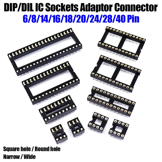 DIL IC SOCKETS Integrated Circuit Socket DIP Holder 6/8/14/16/18/20/24/28/40 Pin £1.51 PicClick UK