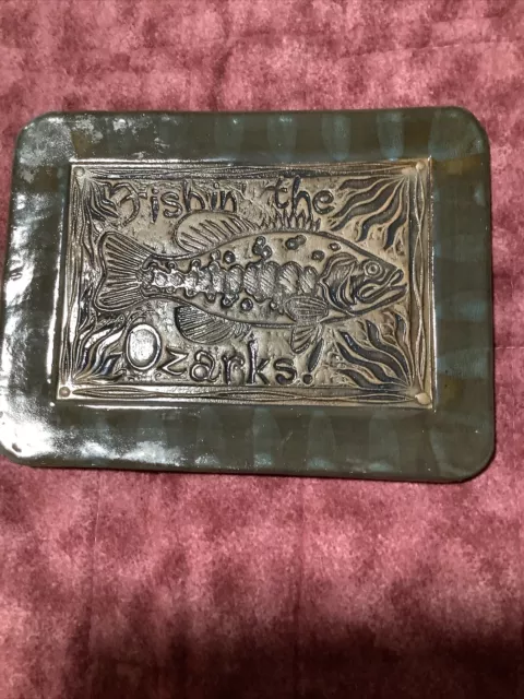 Vintage Stoneware Trivet From The Ozarks 7” X 5.5”