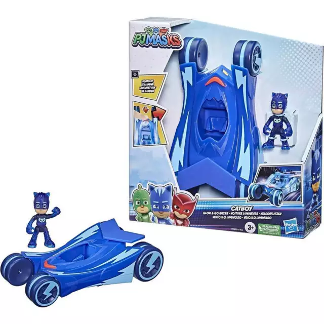 PJ Masks Glow e Go Gattomobile Veicolo Giocattolo Bambini Action Figure Gattoboy