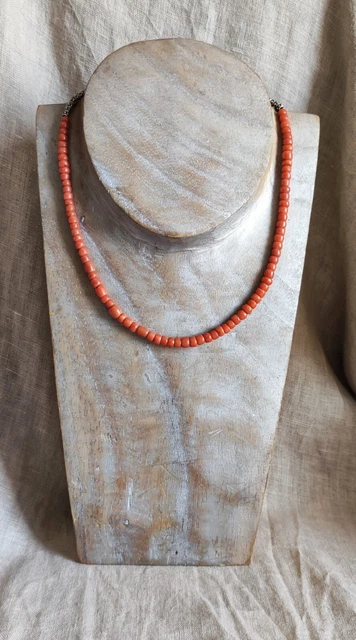 Collier En Corail Rouge Vintage Ethnique - Pièce Unique - Occasion Bon état