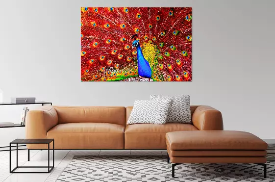 Amazing Peacock Colorful Painting Print Home Decor Wall Art choose your size