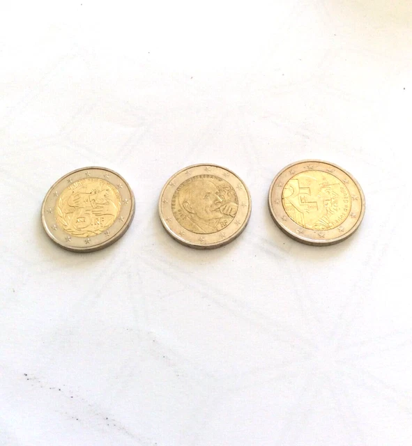 Lot De 3 Pieces 2 Euros Commemoratives France