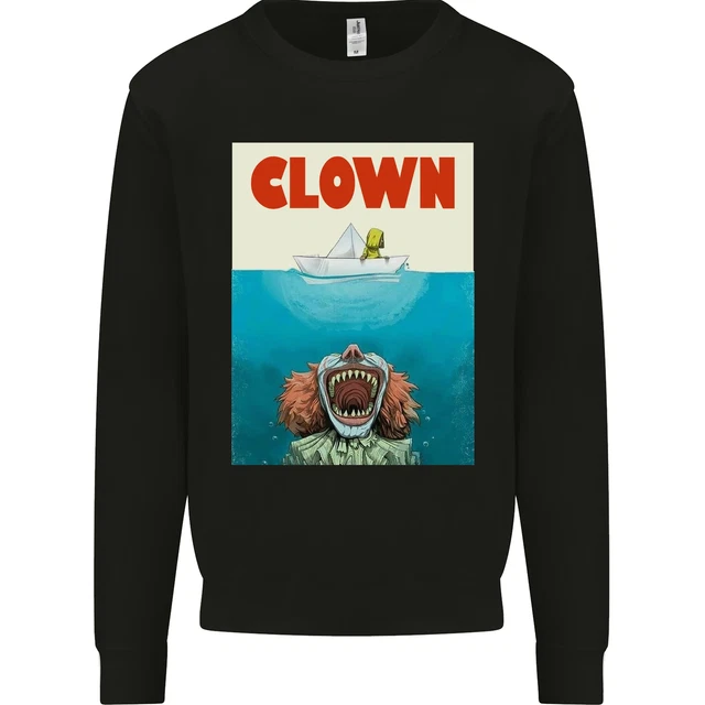 Jaws Funny Parody Clown Halloween Horror Mens Sweatshirt Jumper