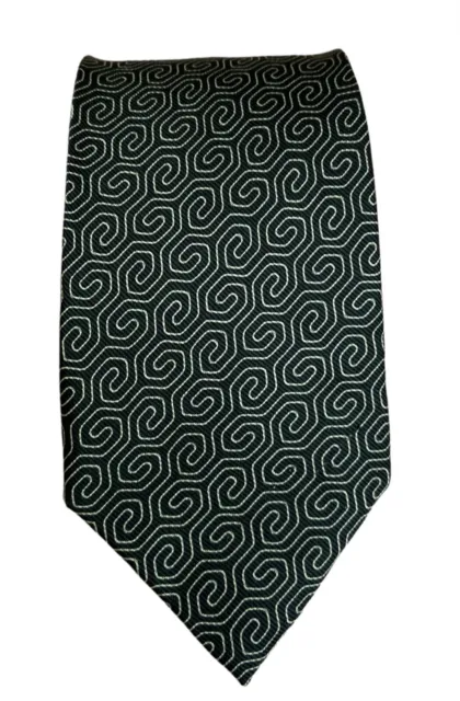 Giorgio Armani Vintage Cravatte Silk Made in Italy Mens Neck Tie Black Geometric