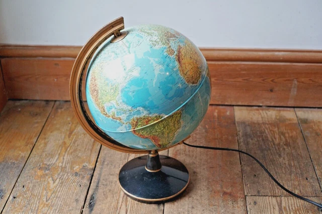 Globo Mundial Giratorio Iluminado De Colección Tecnodidattica Italia 25 cm