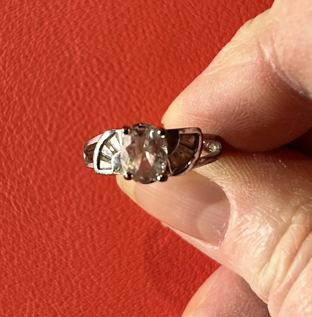 Bague Ancienne Art Déco En Argent Avec Verre Violet – Années 1930, Occasion