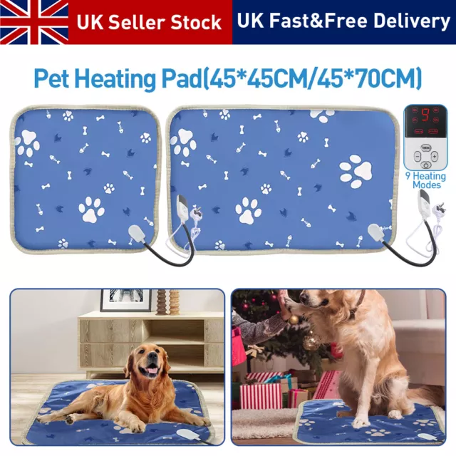 Pet Heating Pad Cat Dog Electric Heat Mat Heated Bed Puppy Whelping Pads 9 Modes