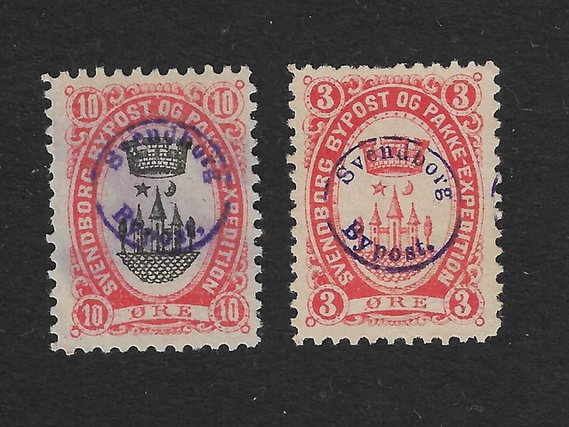 SVENDBORG 1880's LOCAL STAMPS,BYPOST TOWN POST,DENMARK,VFU