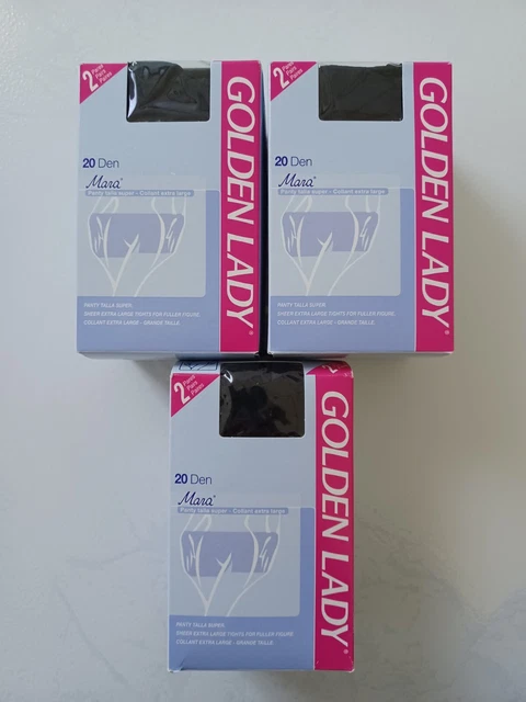 Lot De 5 Collants Extra Large Golden Lady 15 Deniers - Taille 5, Couleur Daino | Neuf Avec étiquettes