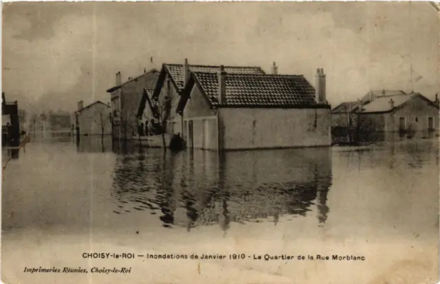 CPA CHOISY-le-ROI Le Quartier de la Rue Morblanc Inondations 1910 (569876)