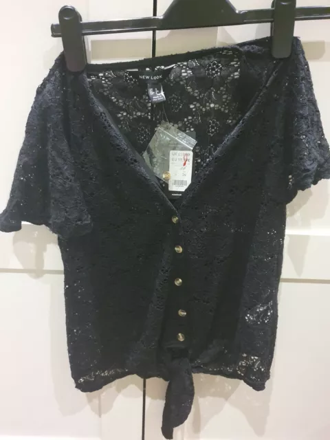 Chemisier femme flambant neuf taille 6 cravate avant maille noire