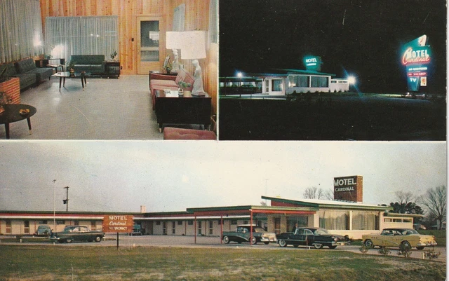 Wilson NC -- Motel Cardinal -- Circa 1950's - 1960's era postcard
