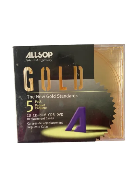 Allsop The New Gold Standard 5 pack CD-rom, CD, CDR, DVD replacement cases NEW