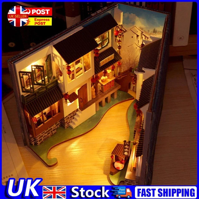 DIY DOLLHOUSE WOODEN House Assemble Furniture Kit Casa LED Toy for Kid ...