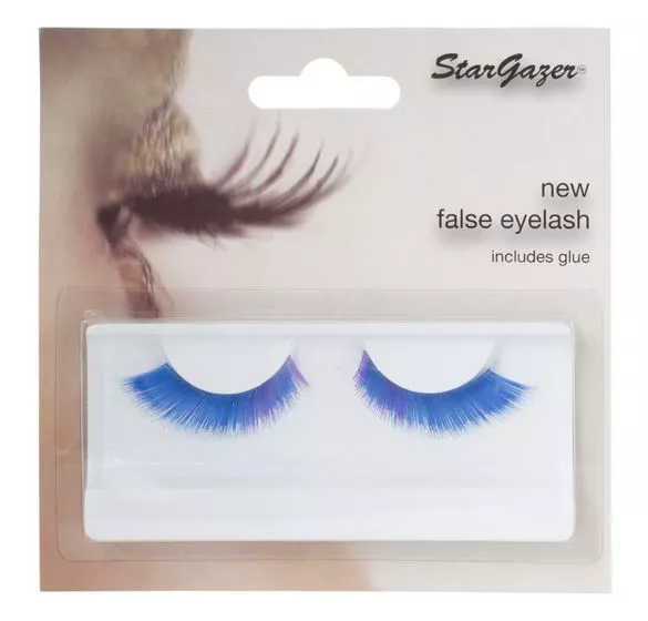 Stargazer Falsche Wimpern #50 Blau & Lila Akzente Feder Stil Easy Verwendung