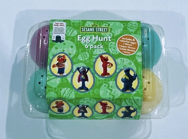 Sesame Street Egg Hunt 6 Pack Fisher Price Mattel 2007 Eastee Rare Elmo Grover
