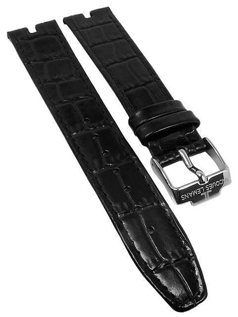 Bracelet En Cuir Véritable Crocodile - Style Vintage Extra Plat Années 90 - Taille 14 à 20 Mm