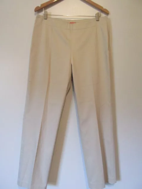 Morpho Logique Beige Flat Front Tummy Control Side Zip Casual Pants SZ: US 12