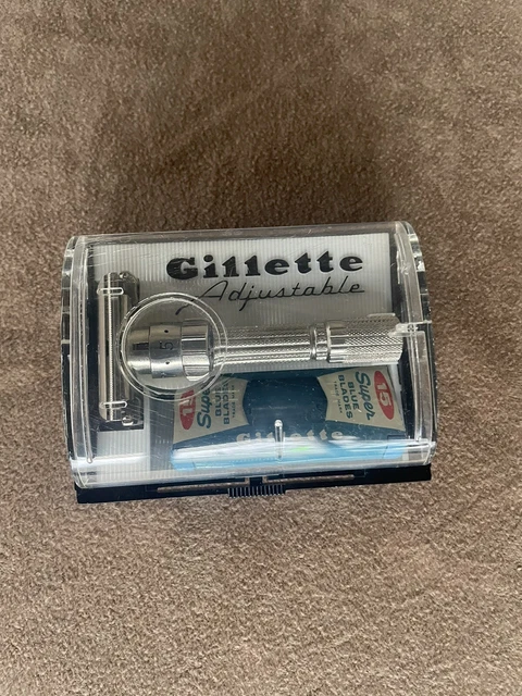 Gillette Fatboy Double Edge Adjustable 1-9 Safety Razor W/Box F-4 (4Th Qtr 1960)