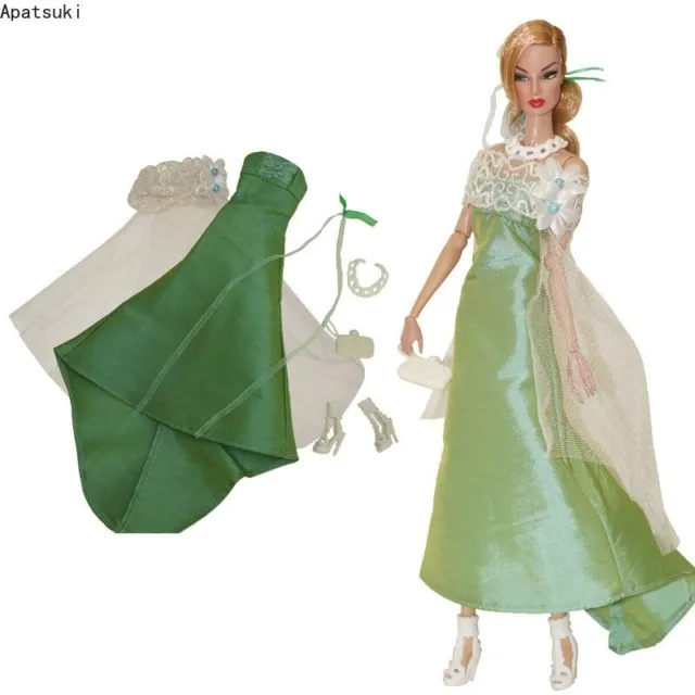 White Green Fashion Clothes Set for 11.5" Doll Outfits 1/6 Dolls Accessories Toy