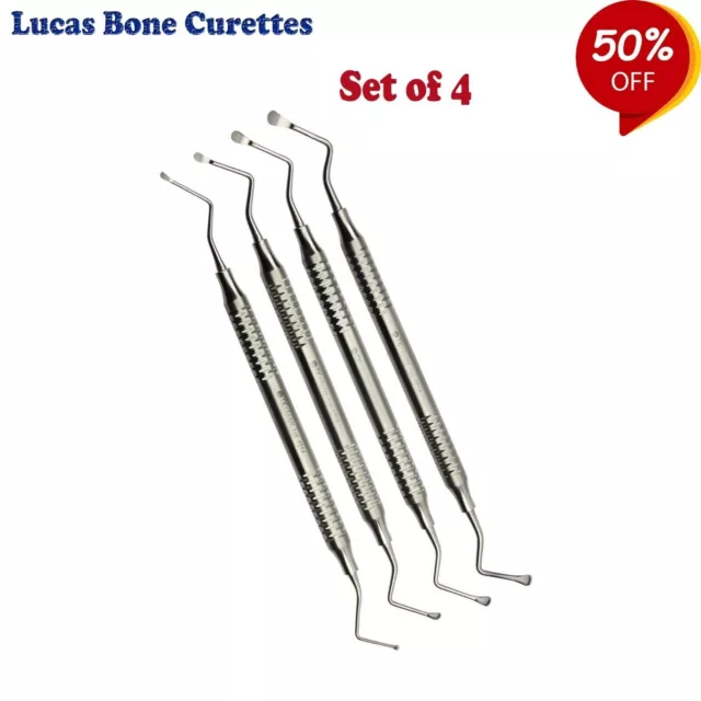 Dentistes Lucas OS Curettes Ensemble De 4 Instruments Chirurgie Dentaire Oral