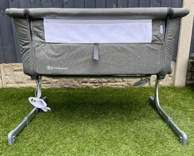 KINDERKRAFT BEDSIDE CRIB UNO Travel Cot Co Sleeping Adjustable Height 89.95 PicClick UK