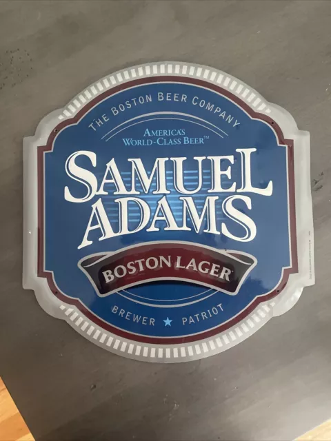Samuel Adams SIGN tin The Boston Beer Company Brewer Patriot Boston Lager 15x16