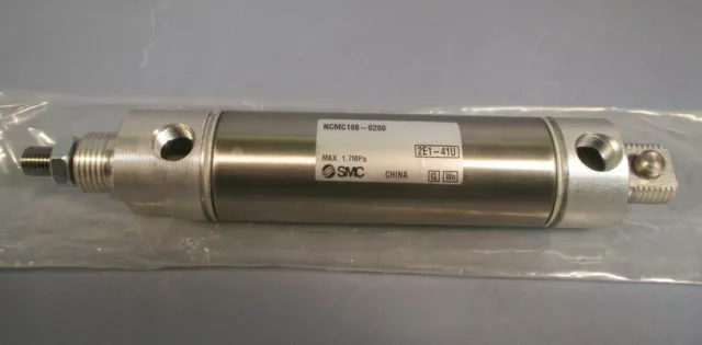 SMC Round Body Air Cylinder, Double Acting, Single Rod NCMC106-0200