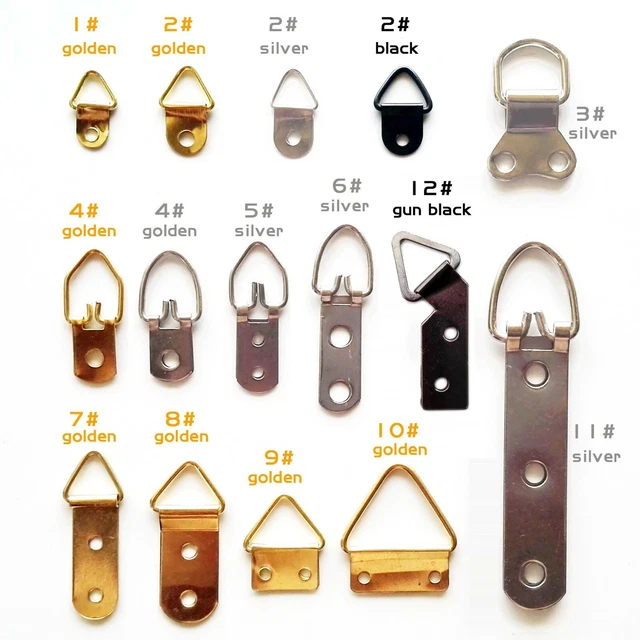 25/100X Triangle D-Ring Picture Photo Oil Painting Frame Wall Hook Hanger Screw
