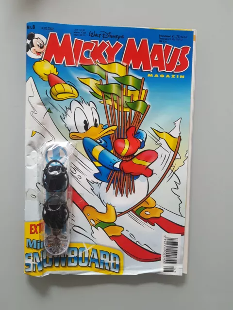 Micky Maus Heft 8 2002 mit Beilage Mini-Snowboard