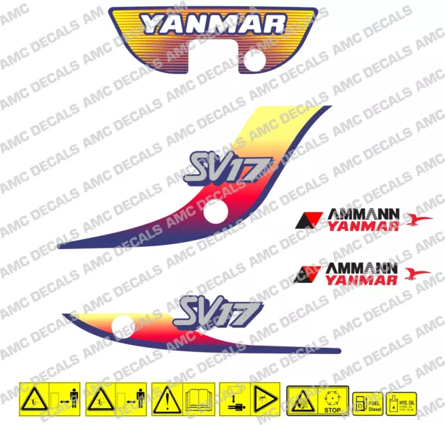 Yanmar SV17 Digger Décalque Autocollant Set