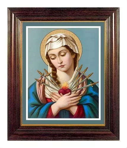 Sorrowful Heart Of The Virgin Mary Our Lady Framed Picture Catholic Print - 658