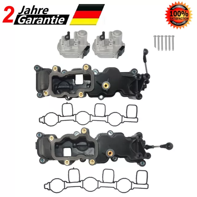 2x Ansaugbrücken & 2x Stellmotor 4-polig Für Audi A4 A6 Q7 Touareg 2.7 3.0 TDI