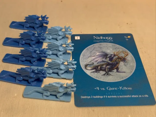 NIDHOGG 8 Tokens and Battle Card for AGE OF MYTHOLOGY Game NORSE Parts