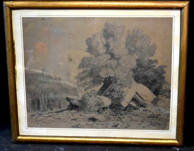 Aquarelle Ancienne - Paysage De Southampton 1847 - Original, Non Encadré, XIXème