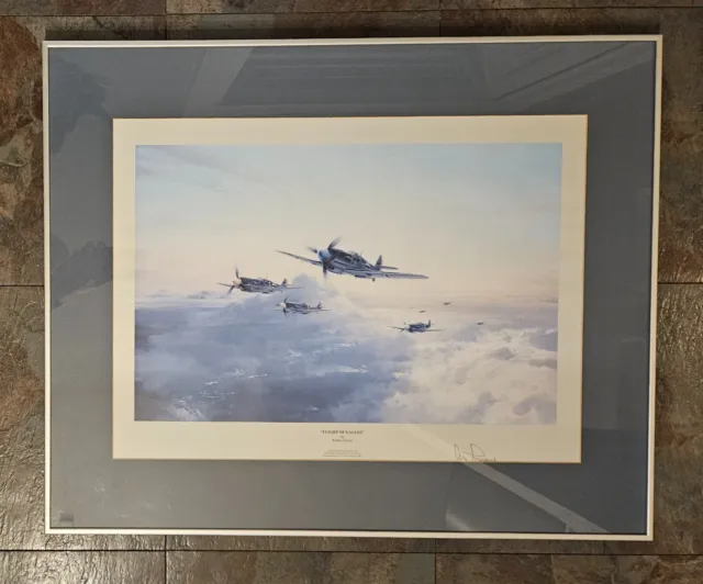 Framed Robert Taylor Print "Flight of Eagles" Signed ADOLF GALLAND WW2 Pilot