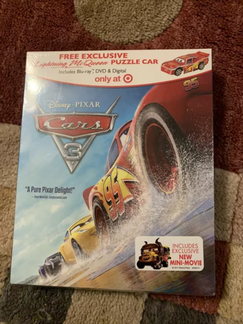 Cars 3 Bluray DVD Digital Target Exclusive Lightning McQueen Puzzle Car *NEW*