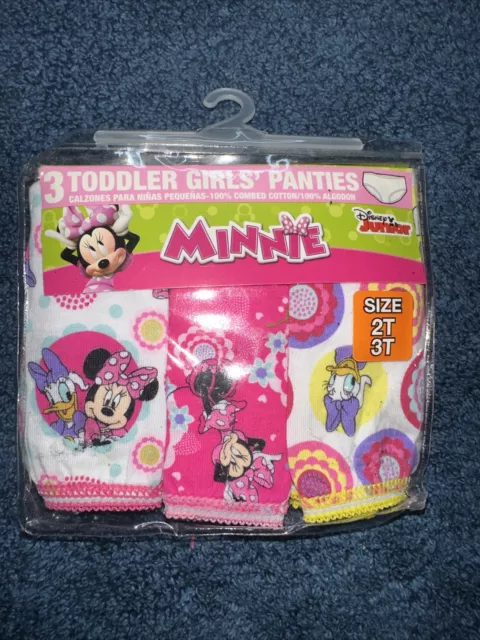GIRLS TODDLER DISNEY Junior Minnie Mouse Panties 3 Pack Underwear