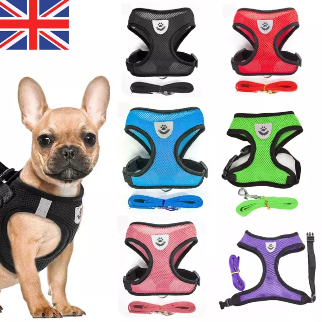 Adjustable Harness Comfort Breathable Soft Mesh Fabric with Clip Dog Puppy Pet