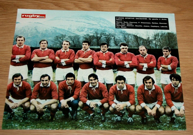 Photo Encadrée Vintage - Equipe De Rugby US Dax Saison 1963-64, Tirage Kodak