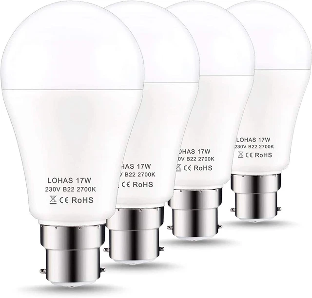 B22 LED Glühbirnen 17W LOHAS A60 B22 Bajonett Lampe Äquivalent 150W Glühlampe