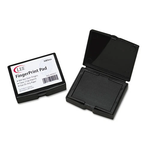 LEE Inkless Fingerprint Pad, 2 1/4 X 1 3/4, Black, 3 Pack