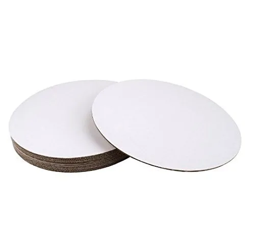 SafePro 7CC, 7-Inch White Round Corrugated Cardboard Cake Circles, 100pcs