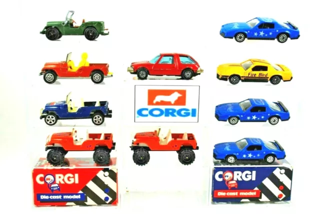 Corgi Juniors AMC PACER US 4x4 WILLYS JEEP Schweppes PONTIAC FIRE BIRD Mix Lot