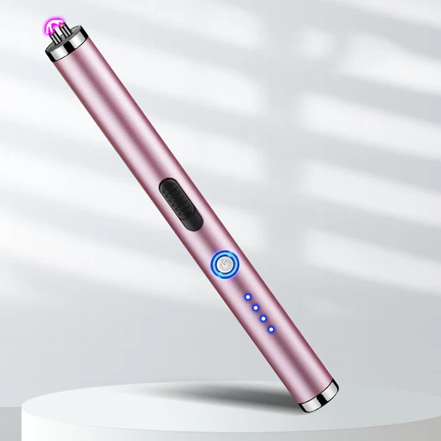 FR Portable Electric Lighter USB Rechargeable Pulse Ignition for Candle (rose go