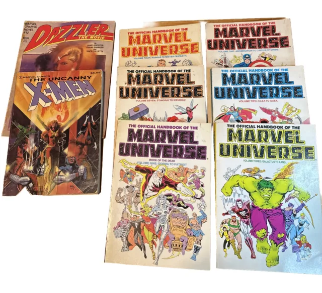 Official Handbook Marvel Universe Lot (1986-1987) Stan Lee Vol 1,2,3,4,7,9 Lot 6