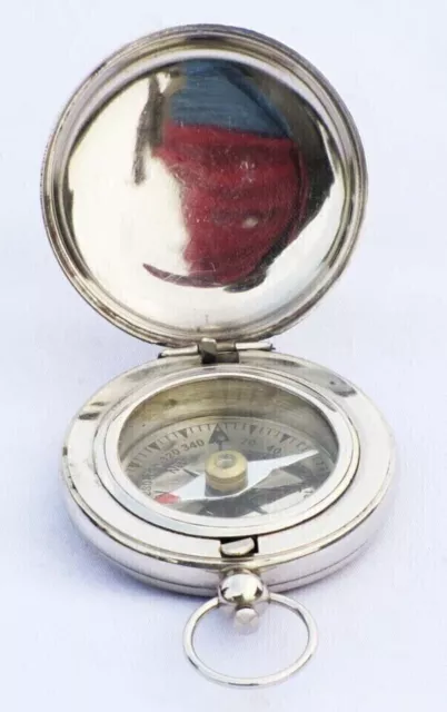 Vintage Nautical Brass Shiny Pocket Compass 2" Marine Adventure Gift Antique