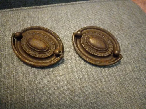 Pair of  2 Decorative Drawer Pulls / Drawer Handles   2-1/2"  C2C,SALVAGED 3-1/4