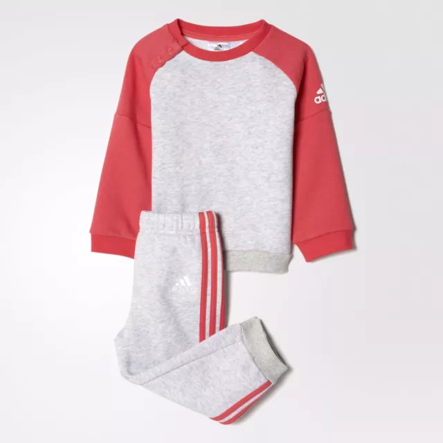 Adidas Bambine SPORTS Girocollo Joggers Tuta Completa Bimbi Set Nuovo